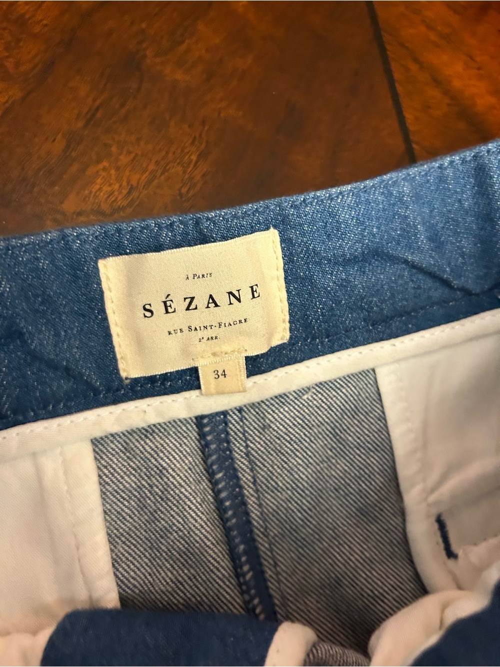 Sezane Martin Cyan Blue Wide-Leg High-Rise Jeans - Picture 3 of 5